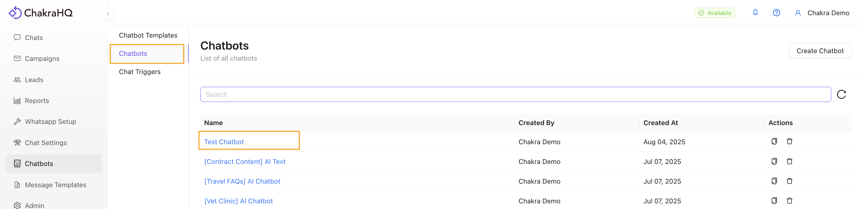 Check Added Chatbot