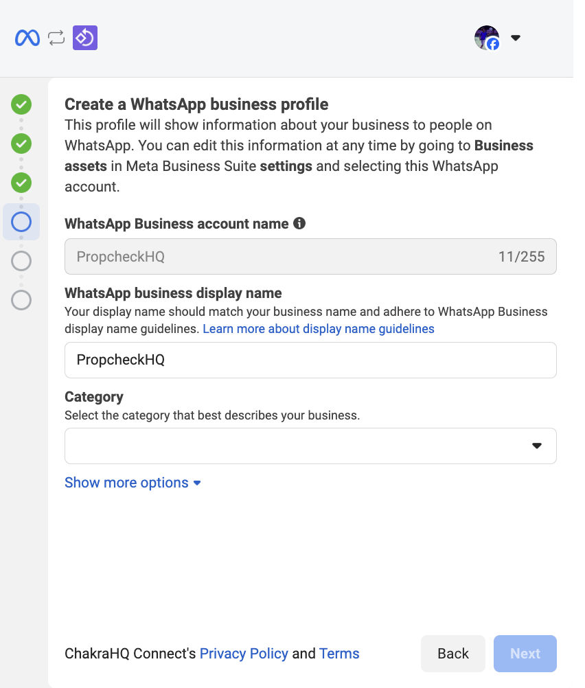 Create WhatsApp Profile