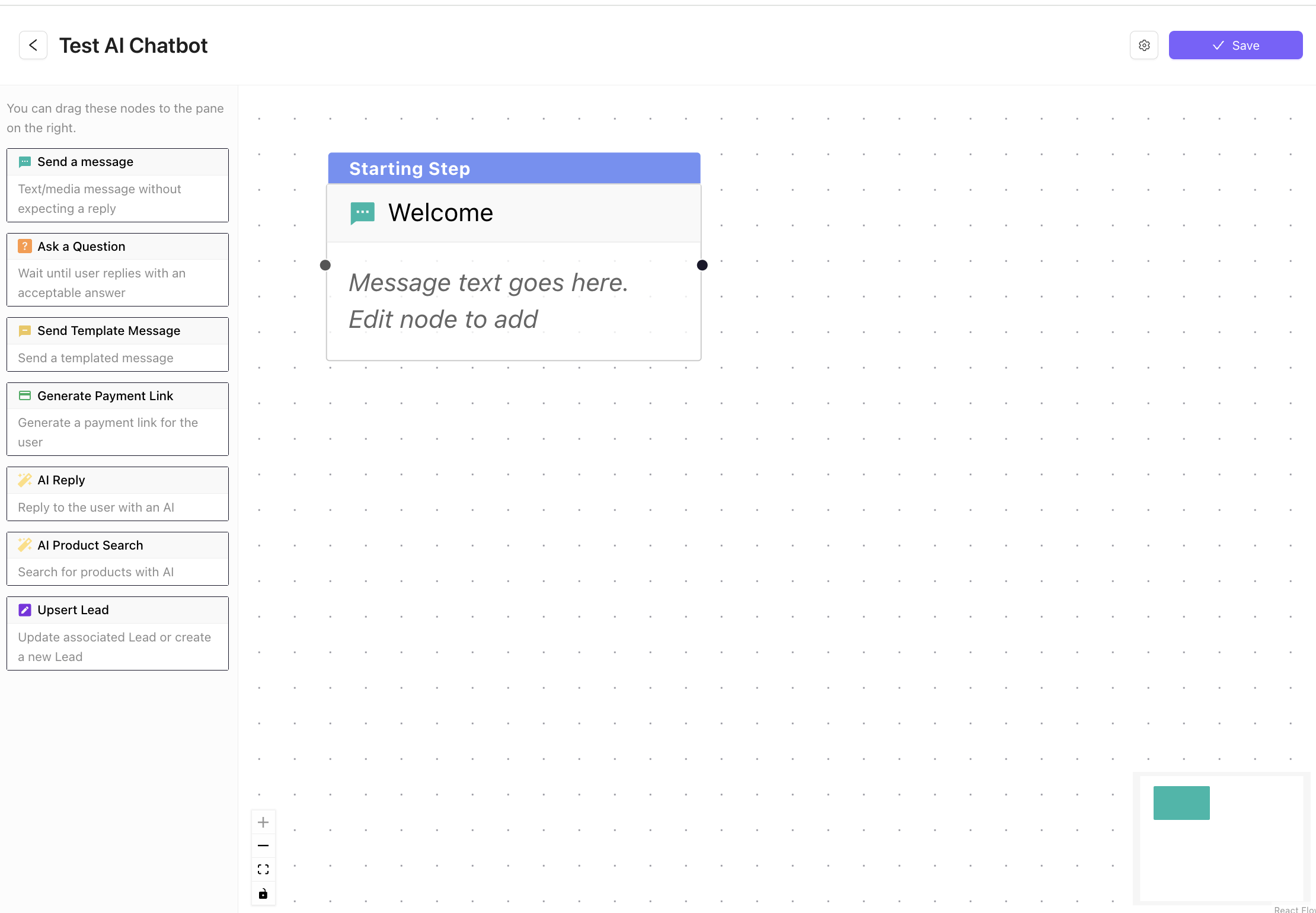 Welcome Message Node