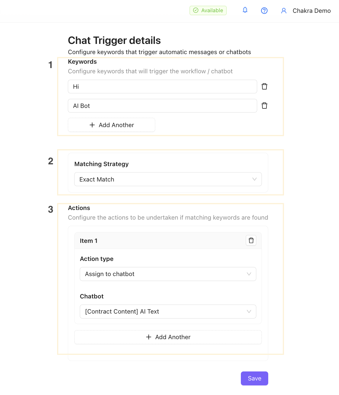 Keyword Chat Trigger