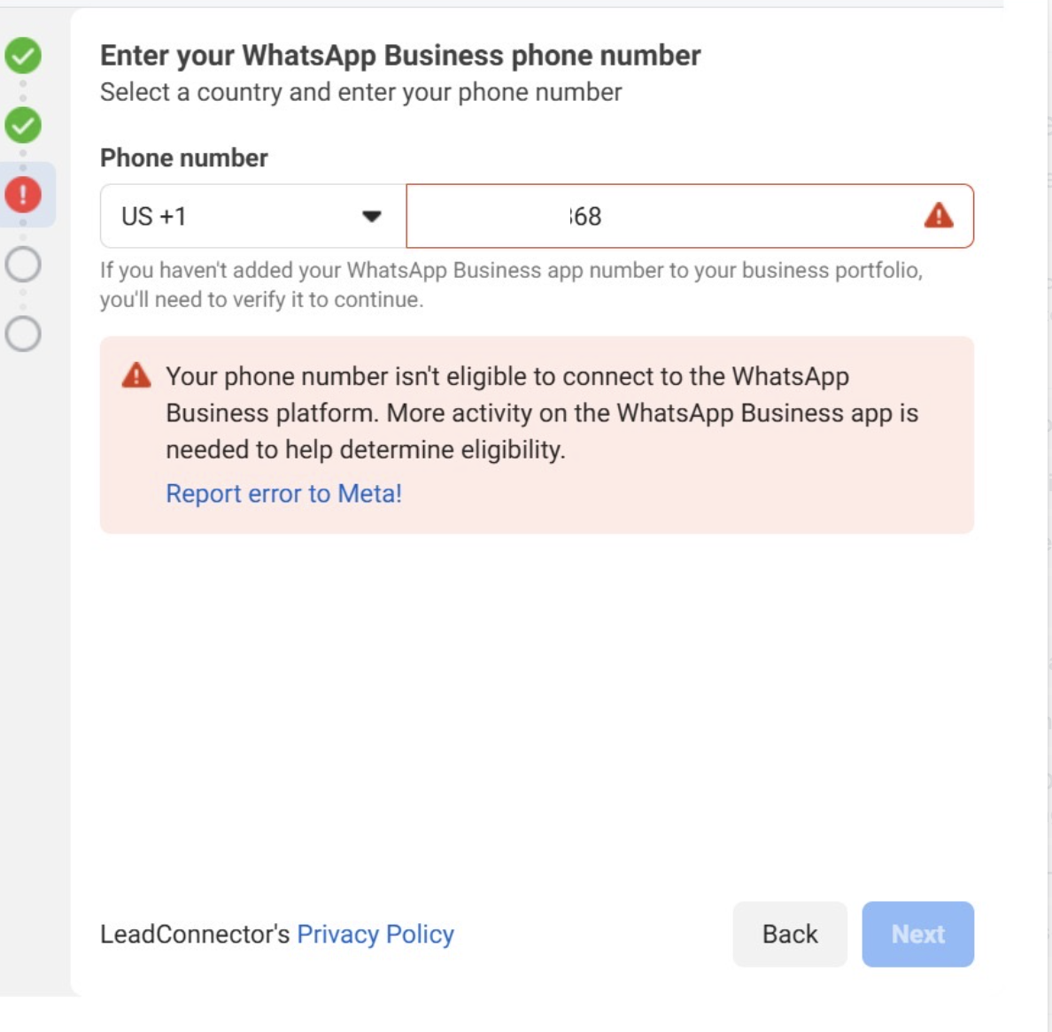 Phone isn't eligible more activity