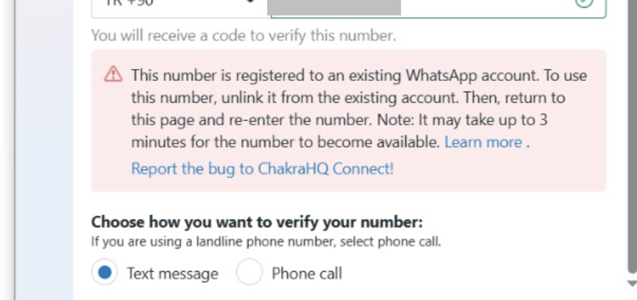 Phone registered to existing