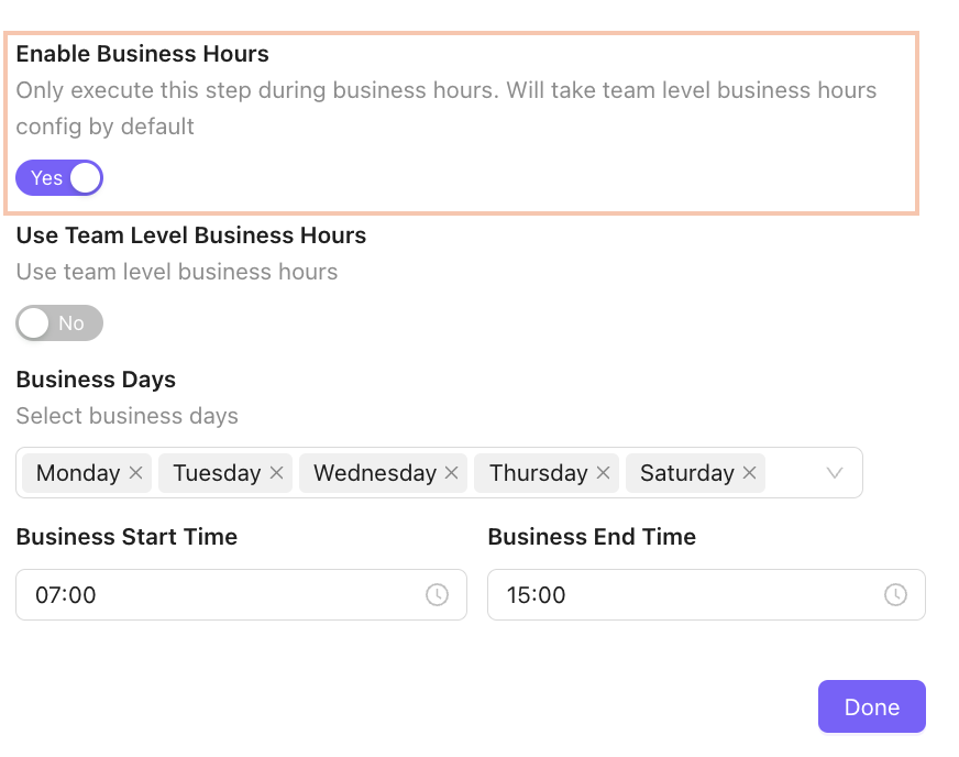 Add Business Hours