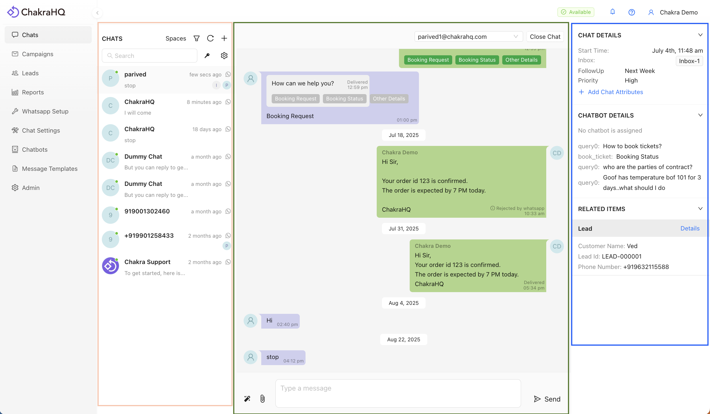 Shared Chat Inbox
