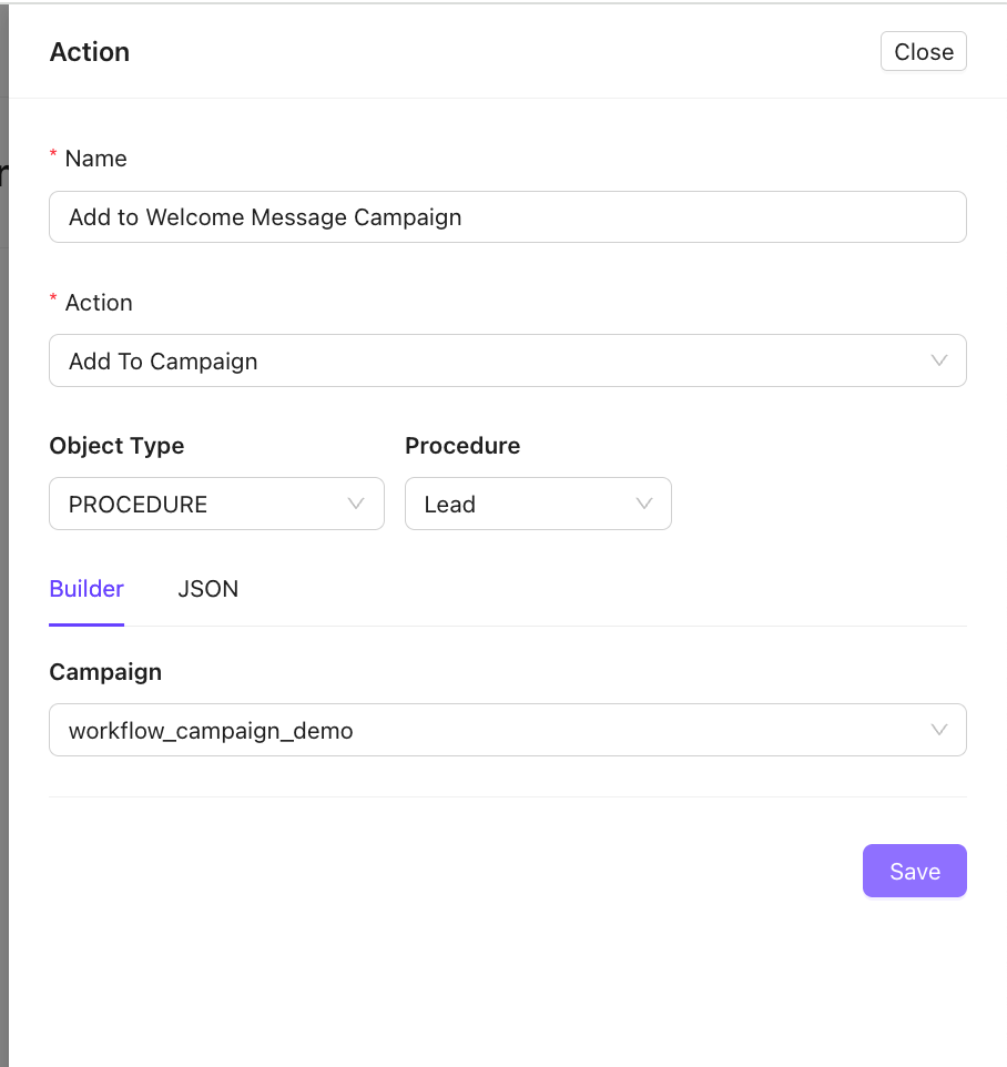 Action: Add the Campaign