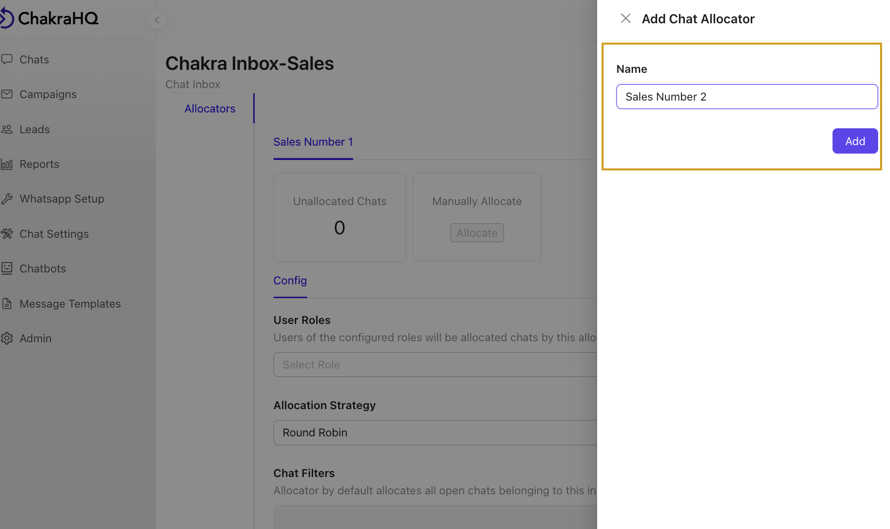 Configure Chat Allocator