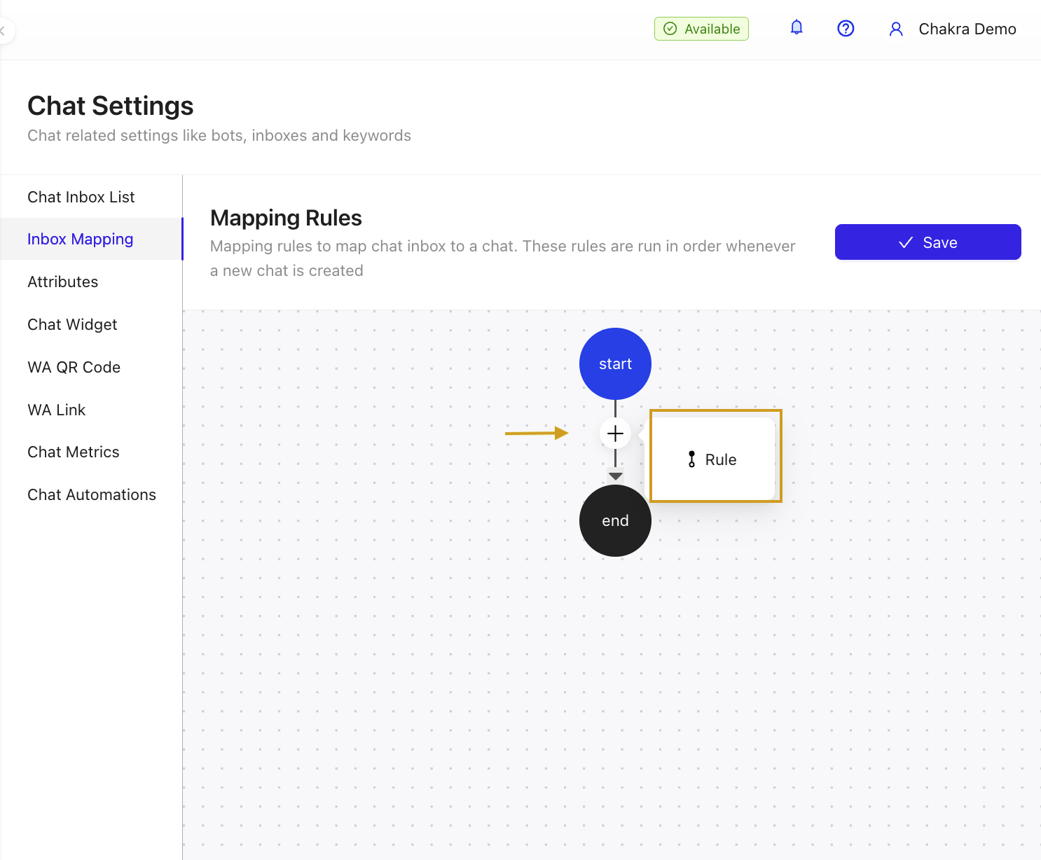 Create Chat Inbox Mapping