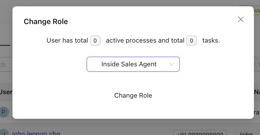 Change User Role Details