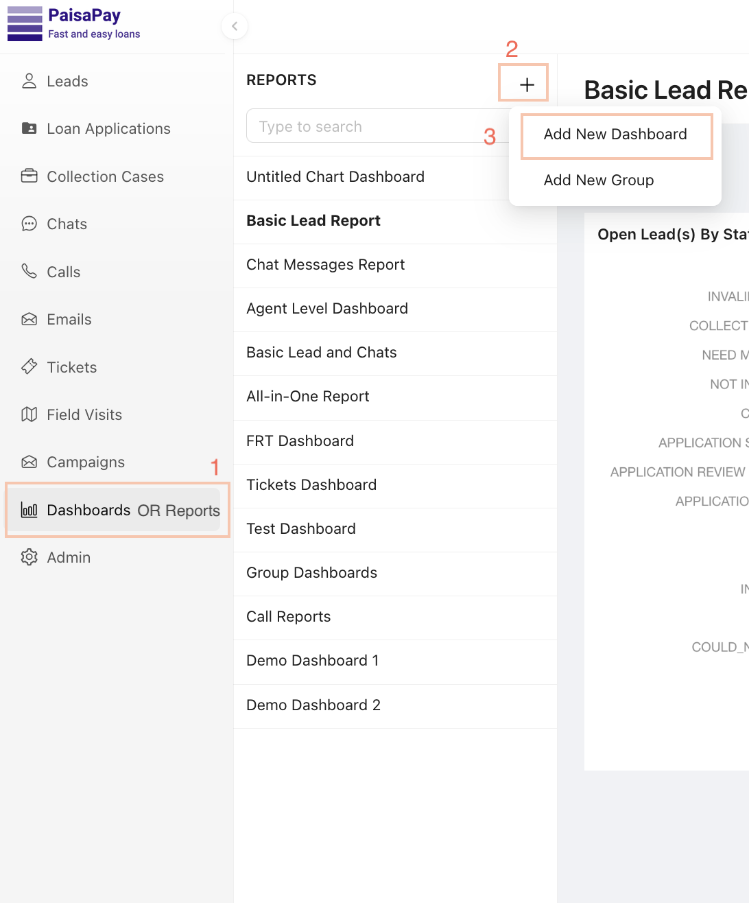 Create New Dashboard
